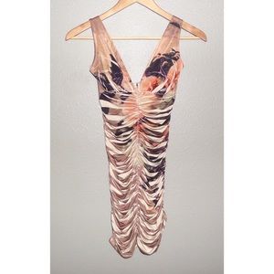 Cache Stretchy Sleeveless Ruched Dress